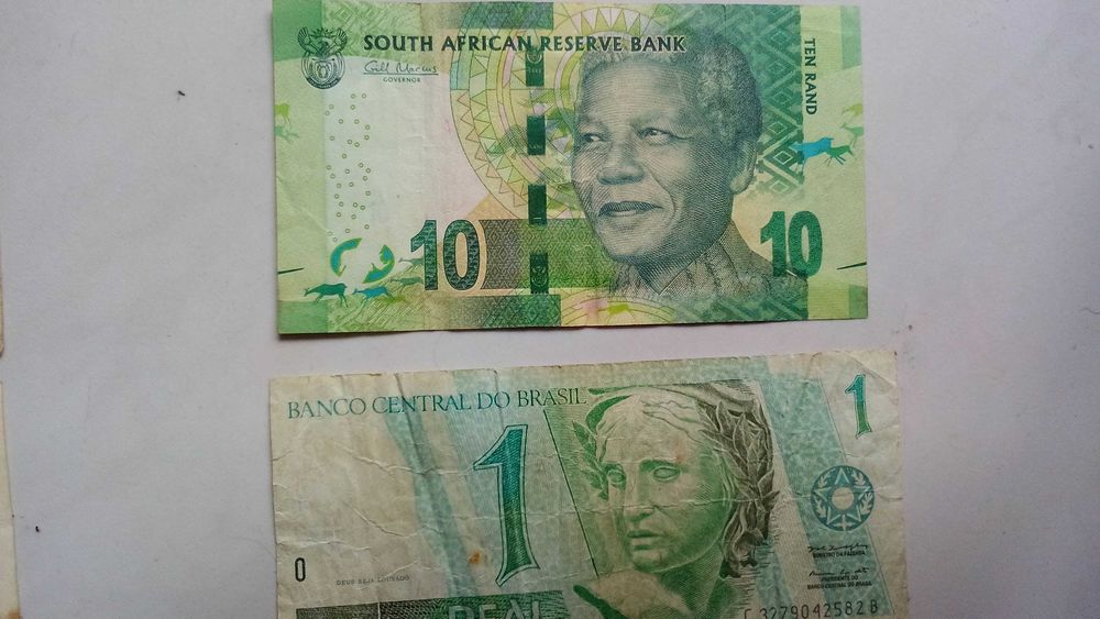 Notas 5 Pesos Argentinos 10 rand Sul Africa Escudos Português