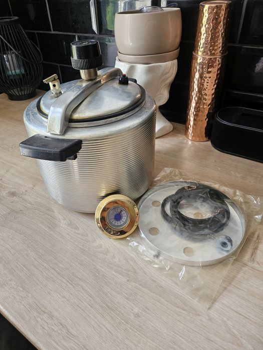 Szybkowar Aluminiowy PRL / Vintage + Nowe Uszczelki (Zestaw)