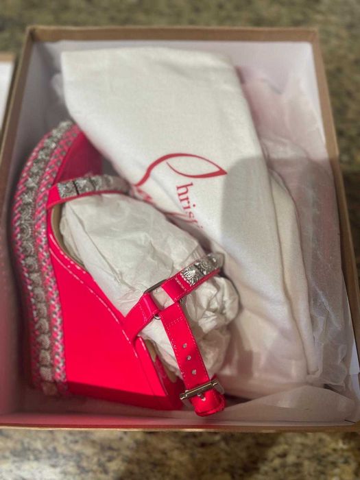Christian Louboutin koturny różowe nowe 38 (24cm)