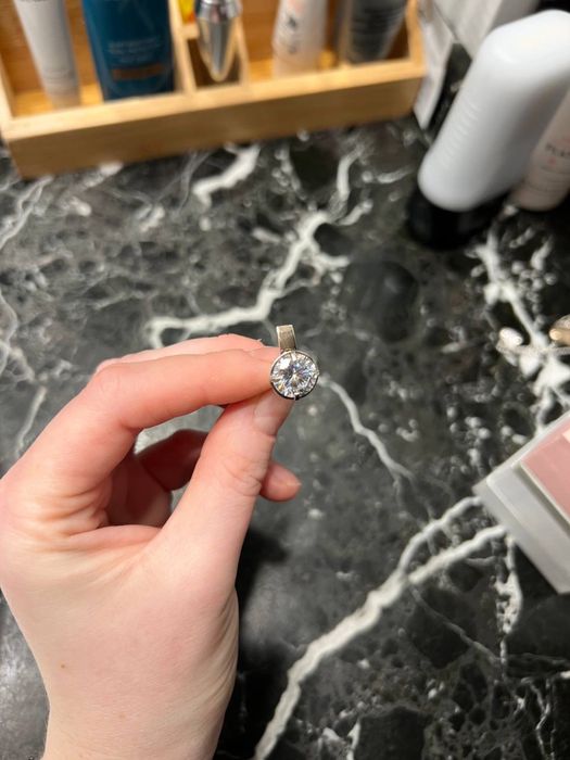 Сережка срібна з позолотою