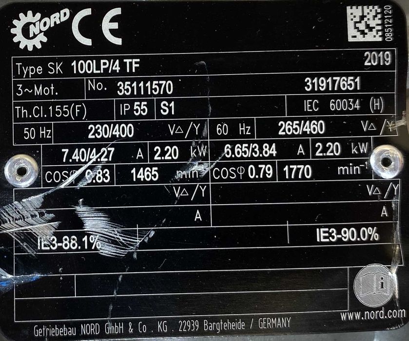 motoreduktor / przekładnia 2,2kW 220obr. NORD