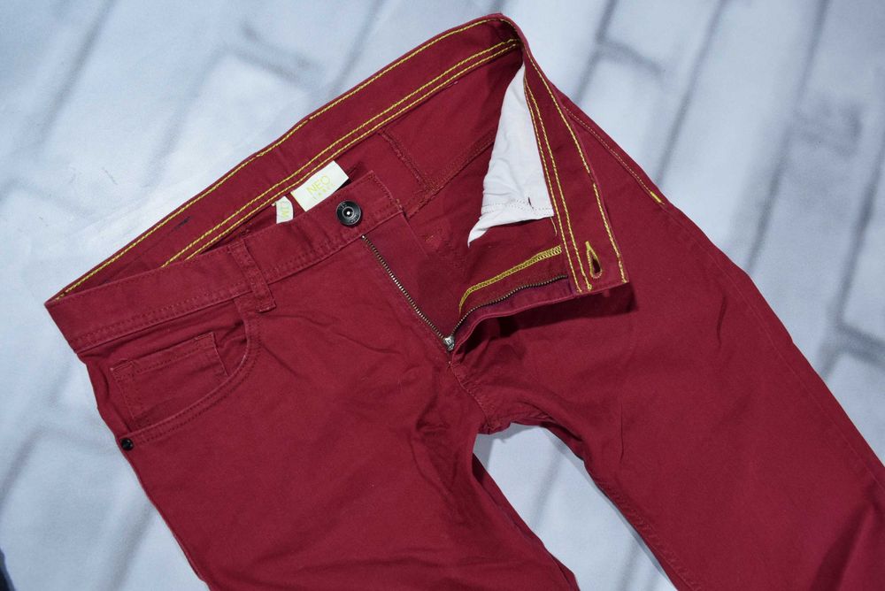 Adidas Neo Slim bordowe jeansy stretch 34/36 p 88-92