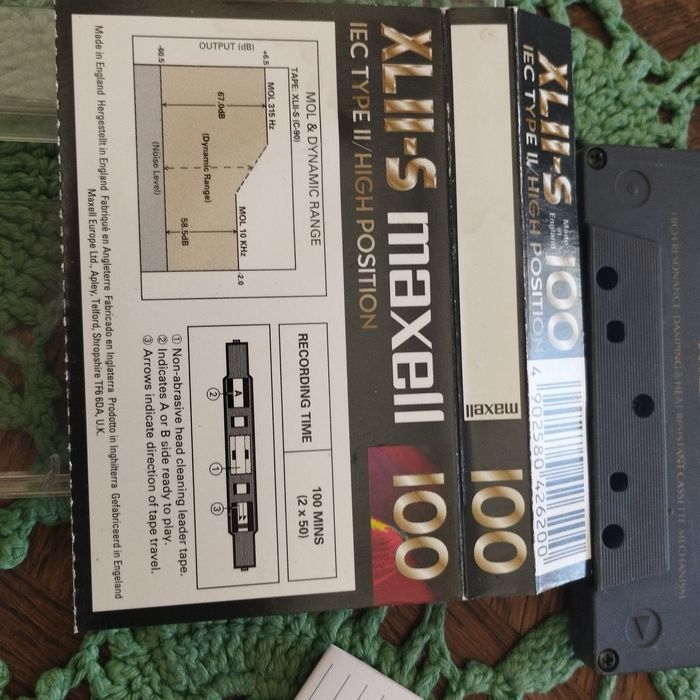 Kasety magnetofonowe, chrom, type II, BASF, Maxell, 4 sztuki komplet