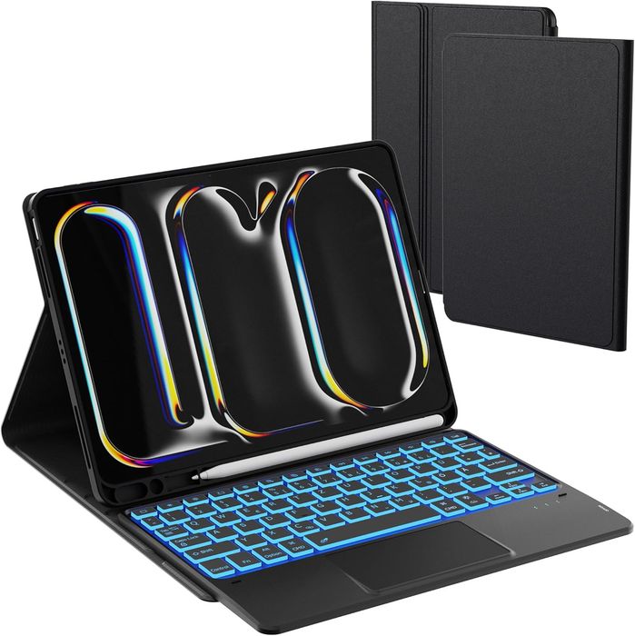 Etui klawiatura iPad Pro 11 M4 2024 - podśw. QWERTZ czarne