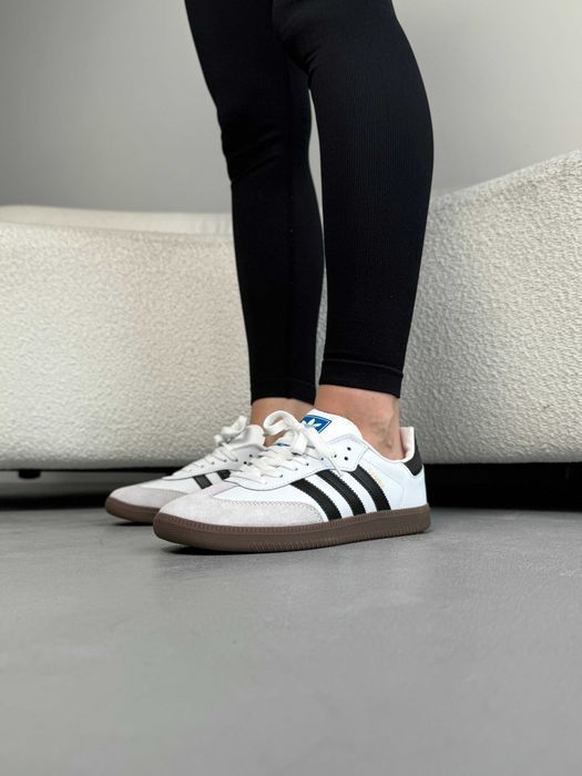 Кроссовки Adidas Samba White Grey Black  Оригинал женские новые