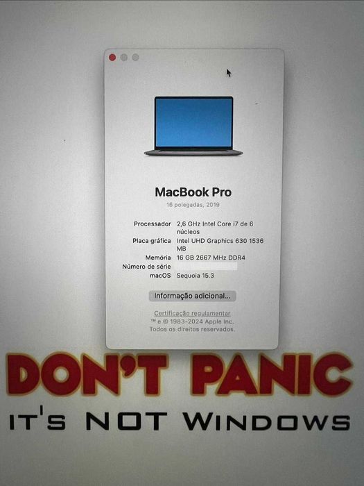 MacBook Pro 16" Touch Bar e Touch ID - Factura e garantia