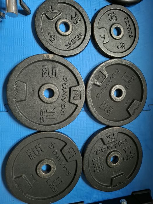 Discos e barras halteres