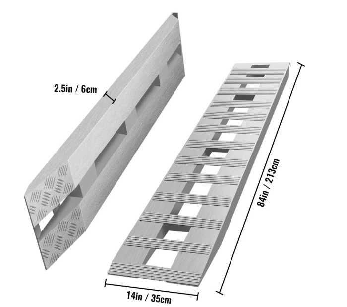 Rampas de alumínio 210cm 2m 2722 kg