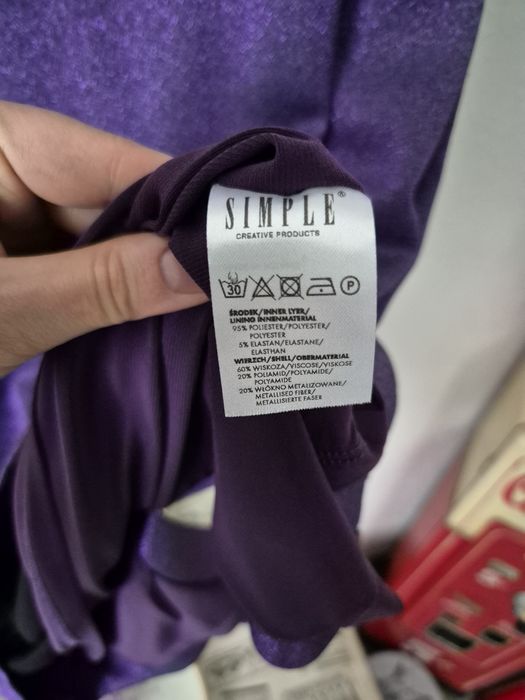Sukienka Simple 38 fioletowa do pracy wyjsciowa z metką
