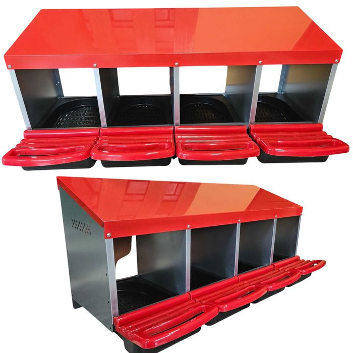 Gniazdo automatyczne dla kur niosek poczwórne grzęda z koszem na jaja