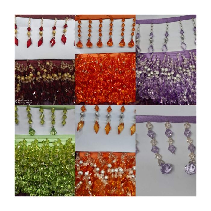 Стеклярус, бахрома для штор, декору