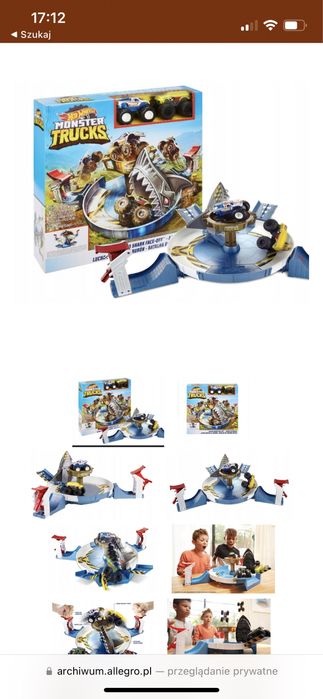 Zestaw hot wheels monster truck Arena rekina