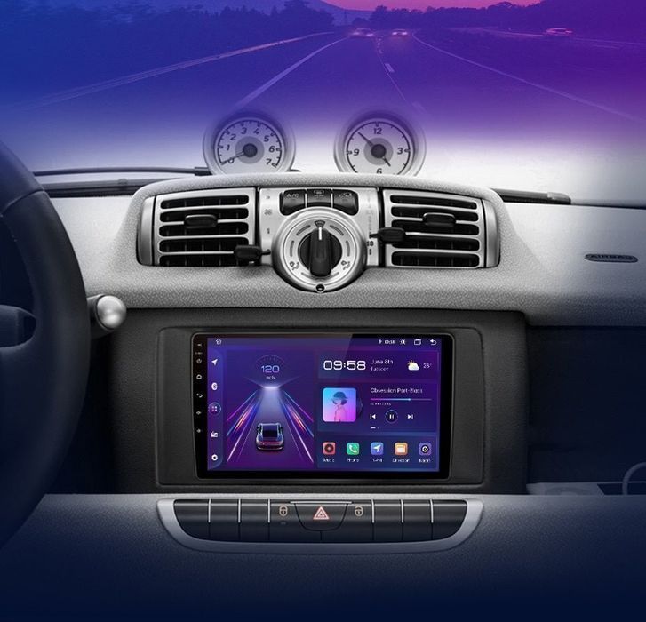 Smart Fortwo 2005-2010 – Radio Android 15 9" CarPlay Android Auto 2GB/32GB GPS Nawigacja Stacja Multimedialna WiFi Bluetooth PL