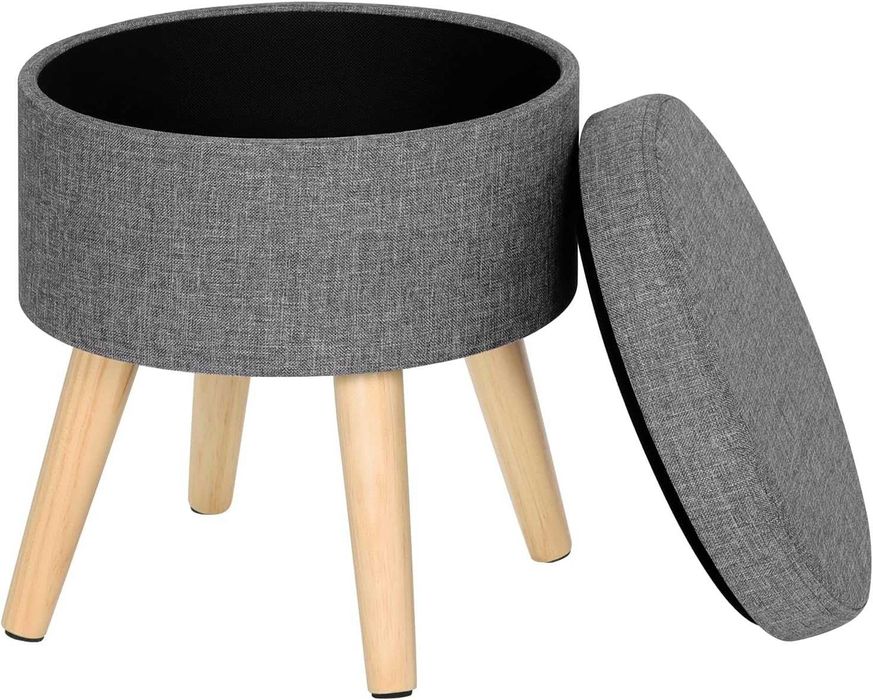 Banqueta banco com apoio de pés compartimento armazenamento [3 CORES]