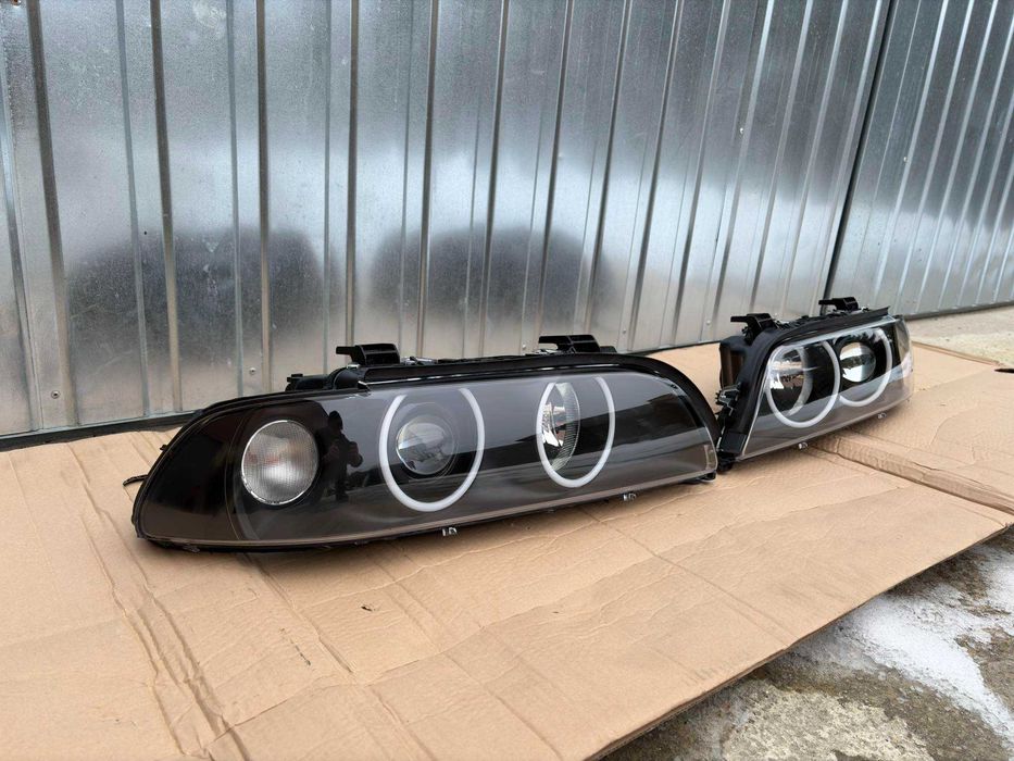 BMW E39 Lampy BiLED HELLA Black+Ringi Cotton Regeneracja NOWE Mocne!