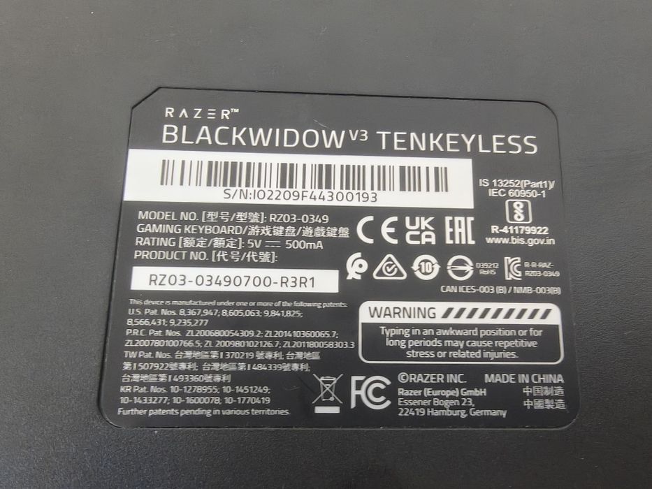 Razer BlackWidow V3 Tenkeyless