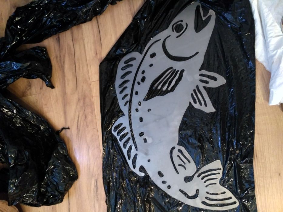 Ryba na szyld, logo karpia, pstrąg, szczupak, reklama firmy, baner