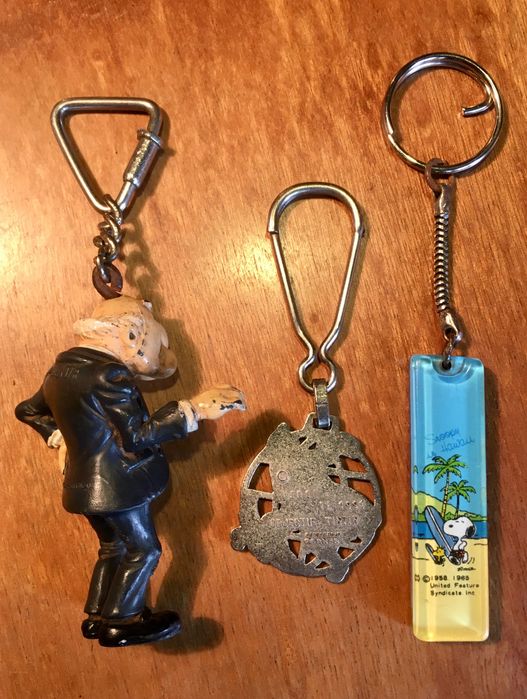 3 PORTA-CHAVES - Marretas / Tintin / Snoopy