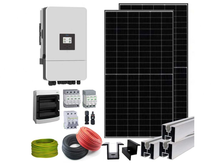 Zestaw fotowoltaiczny 12kW falownik Deye hybrydowy, panele Ja Solar