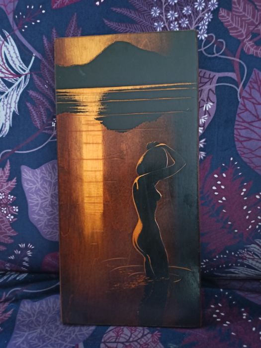 Akt obraz na desce 1992 r. Łotewski