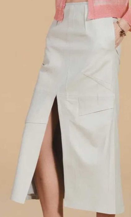 LIMITED EDITION ZARA skórzana spódnica średniej długości