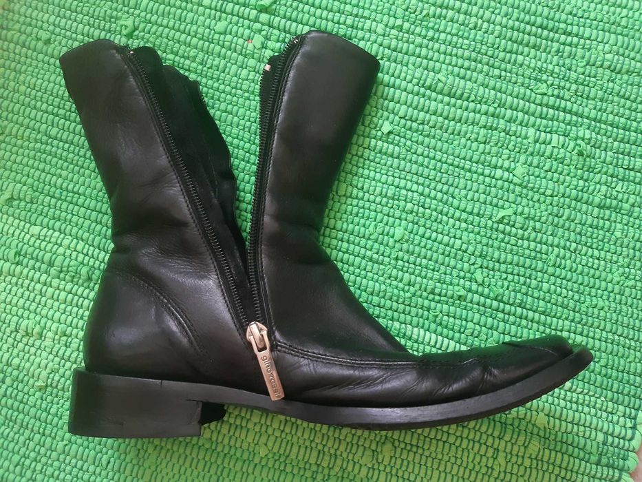 Świetne skórzane botki/sztyblety Gino Rosi, rozmiar 36