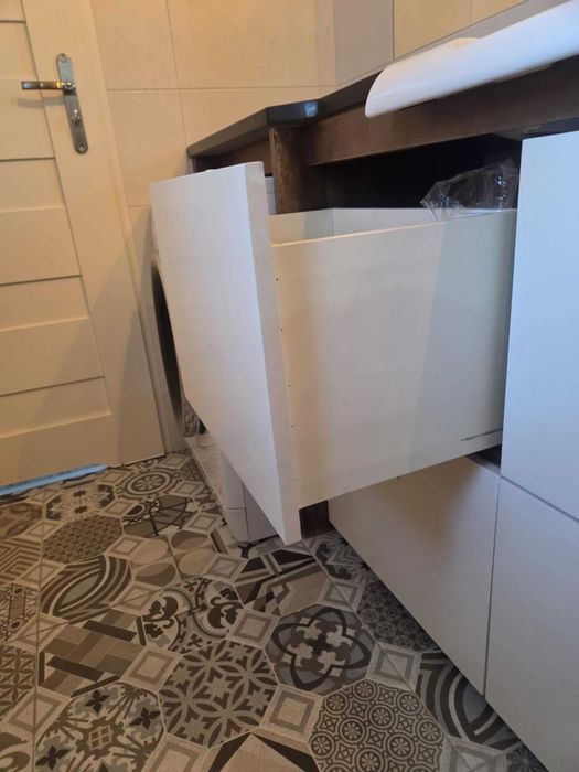 Szafka Łazienkowa 180 cm z miejscem na pralkę /na wymiar/ blat kamień