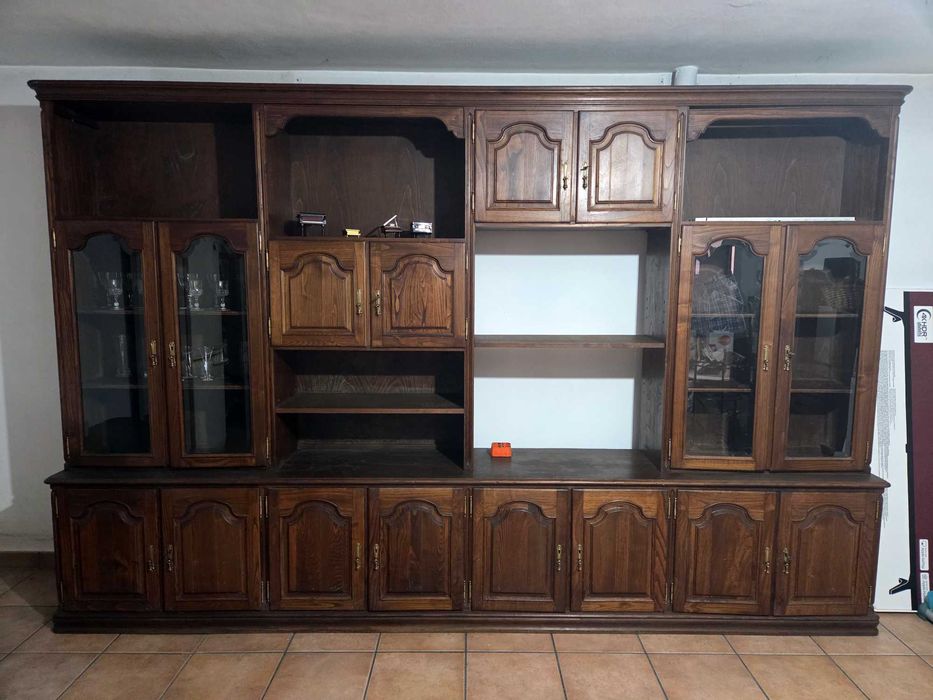 Móvel - Estante madeira castanho maciço de dois níveis