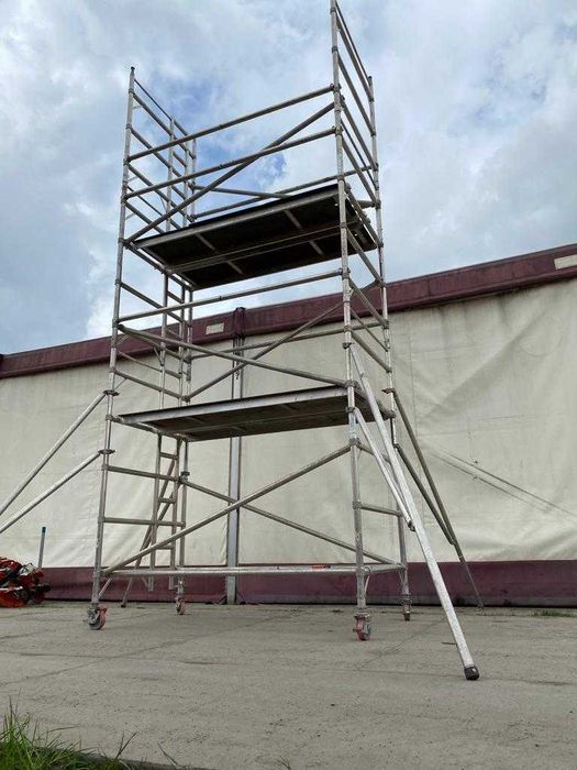 Szerokie rusztowanie jezdne  aluminiowe 6 m roboczych