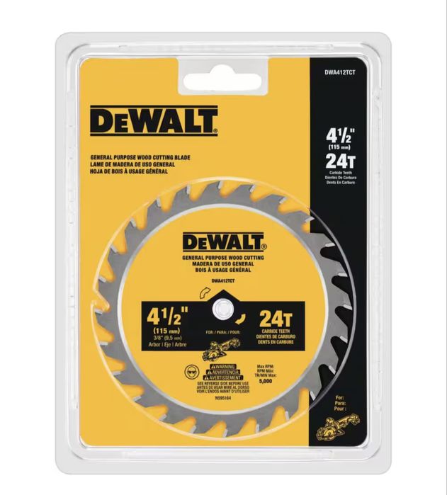 DeWALT DWA412TCT  4 1/2 на 24 зуби по дереву.