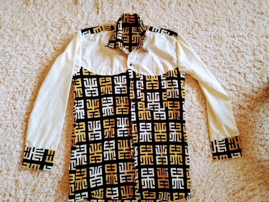 Koszula z materiału Veritable Block Prints Antiquity Wax