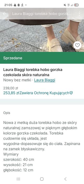 Torebka, torba , skóra naturalna-zamsz, gorzka czekolada NOWA