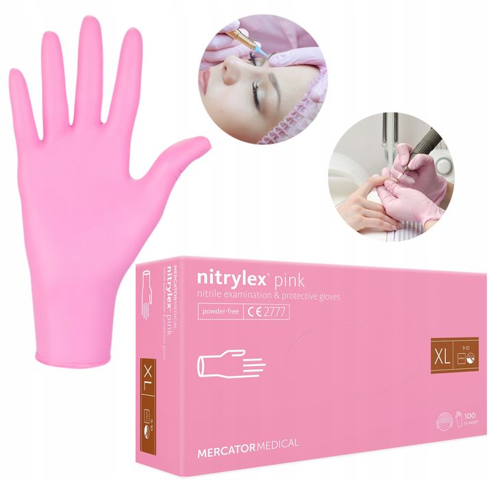 Rękawice nitrylowe 100 szt. 10-xl nitrylex pink