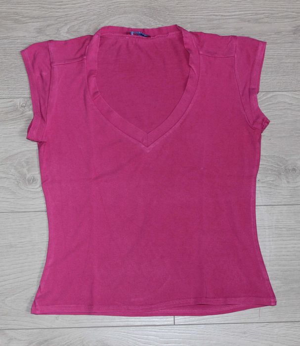 T-shirt bluzka damska dziewczęca Orsay, dekolt V serek, XS, r. 34