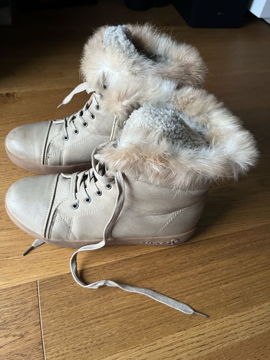 Buty damskie śniegowce beżowe rozmiar 38
