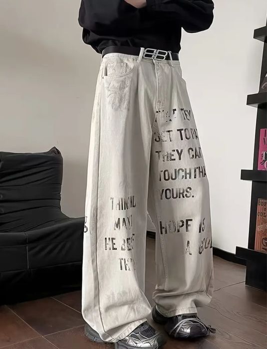 Широкі штани з написами / Baggy / Streetwear