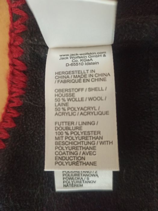 Bordowa czapka Jack Wolfskin