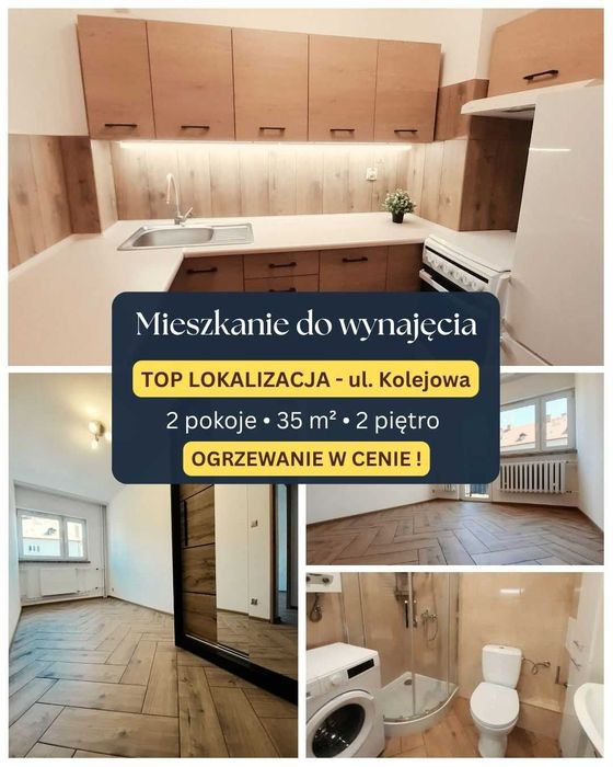ul. Kolejowa, CENTRUM, 2 niezależne pokoje, 35 m2, TOP LOKALIZACJA