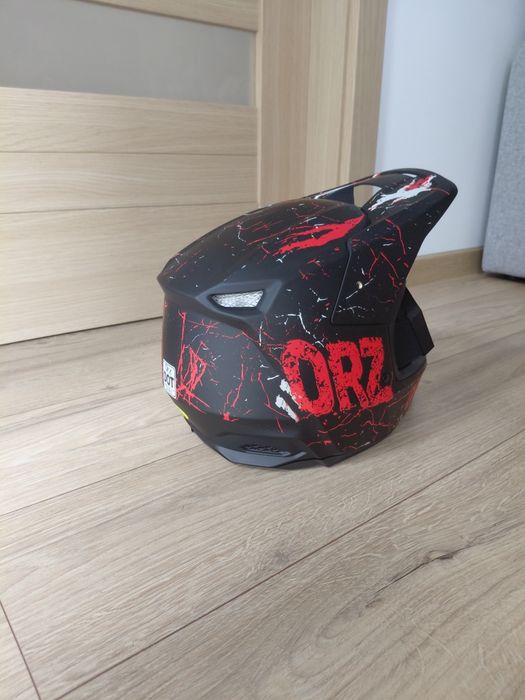 Kask motocyklowy Cross / Enduro ORZ + Gogle lustrzane (Stan  / Nowy)
