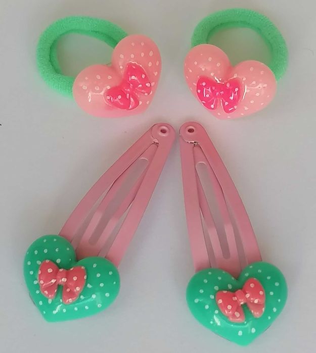 Zestaw do włosów komplet spinki spineczki frotki gumki serduszka