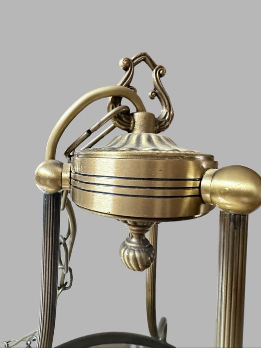 Lampa Italux styowa retro mosiaądz