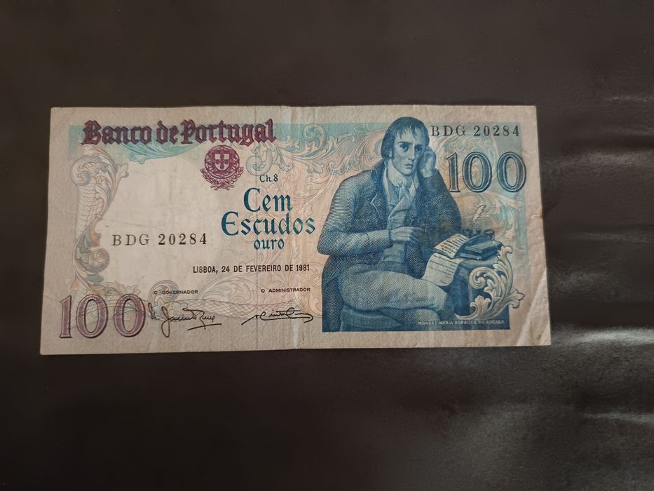 100$00  de Bocage  chapa 8 de 26/02/1981