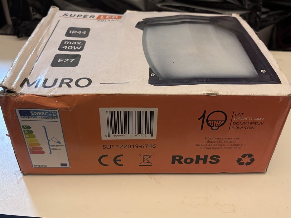 Kinkiet zewnetrzny oprawa elewacyjna lampa SuperLed Muro E27 40W