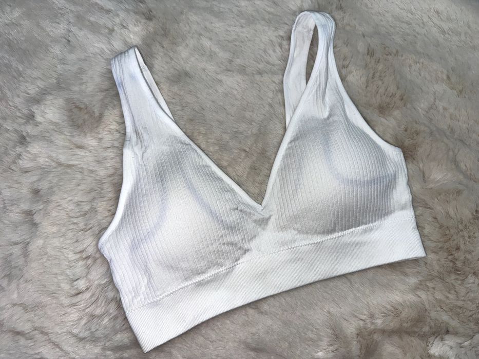 Primark biustonosz sportowy biały nowy S