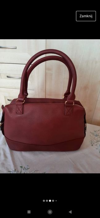 Torebka wiśniiwa damska długi pasek i krótki