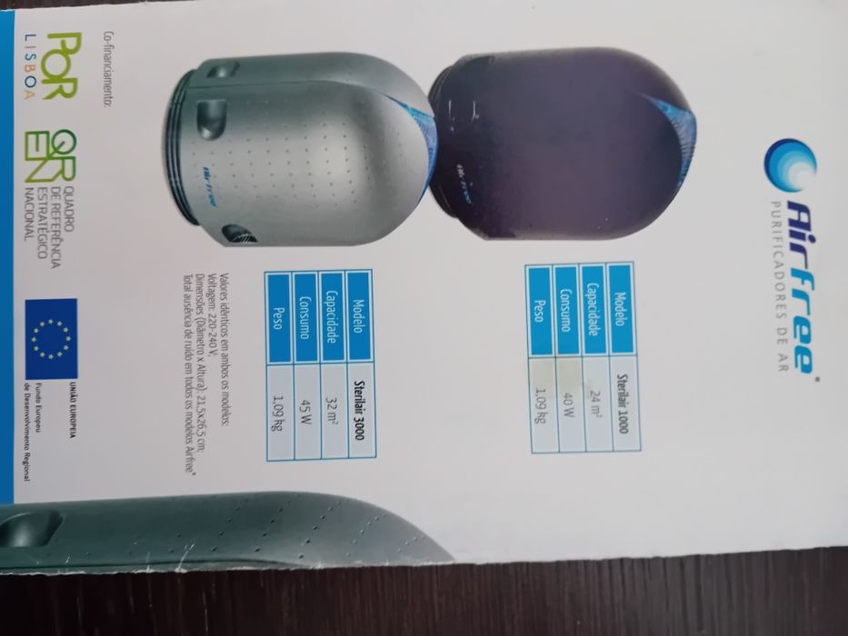 Sterilair Airfree cor preta filtro purificador esterilizador de ar