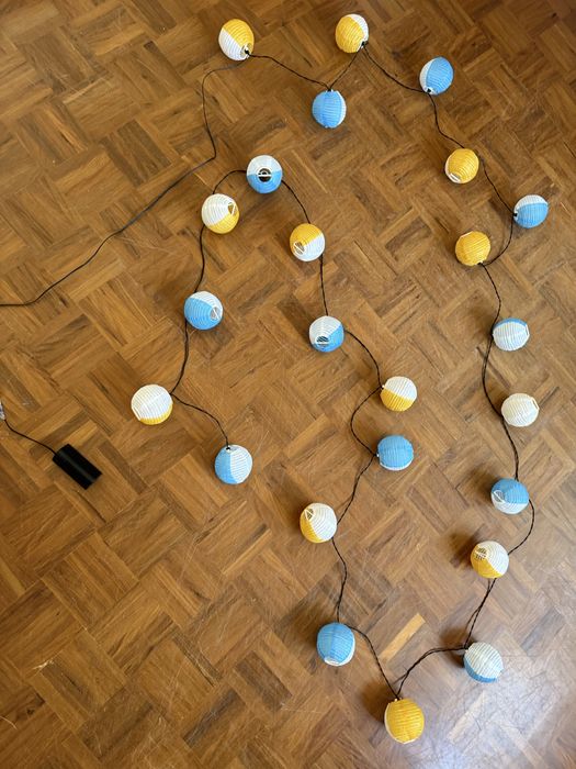 Cordão de luzes diferentes cores