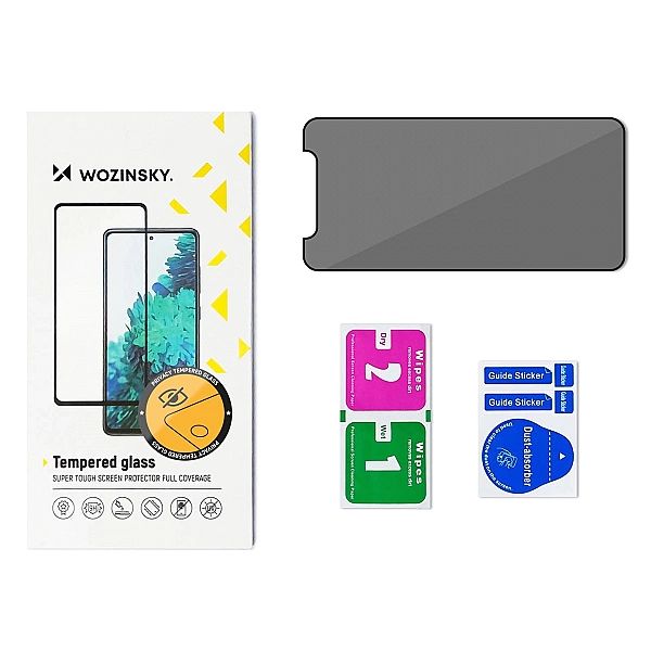 Szkło hartowane Wozinsky Privacy Glass prywatyzujące z filtrem anti-sp