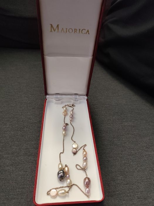 Colar de pérolas majorica verdadeiras com certificado