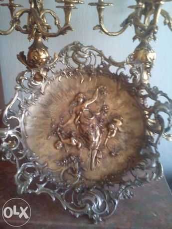 Conj 3 peças vintage 2 candelabro peça centro irrepreensível vend troc